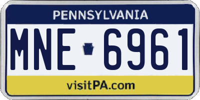 PA license plate MNE6961