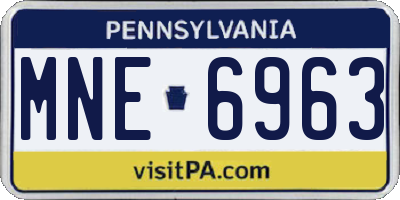 PA license plate MNE6963