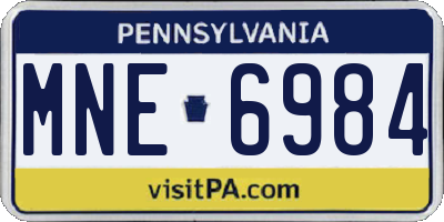 PA license plate MNE6984