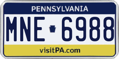 PA license plate MNE6988