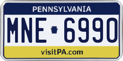 PA license plate MNE6990