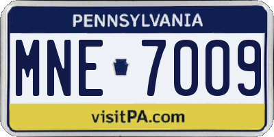 PA license plate MNE7009