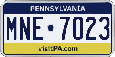 PA license plate MNE7023