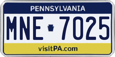 PA license plate MNE7025