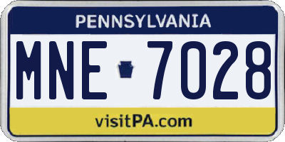 PA license plate MNE7028