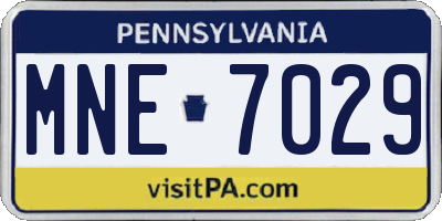 PA license plate MNE7029