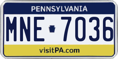PA license plate MNE7036
