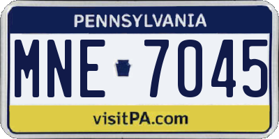 PA license plate MNE7045