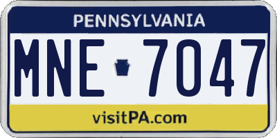 PA license plate MNE7047