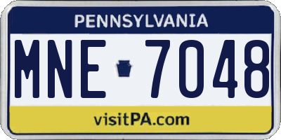 PA license plate MNE7048