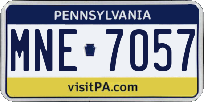 PA license plate MNE7057