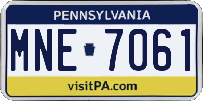 PA license plate MNE7061