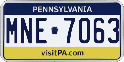 PA license plate MNE7063