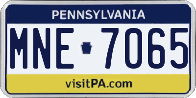 PA license plate MNE7065
