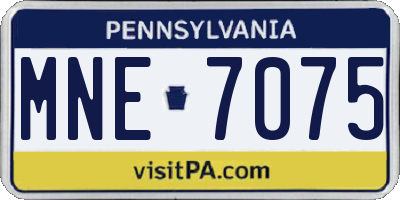 PA license plate MNE7075
