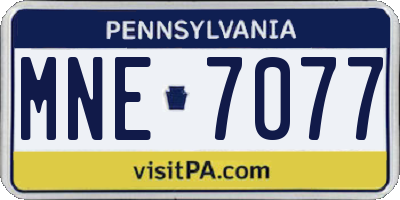 PA license plate MNE7077