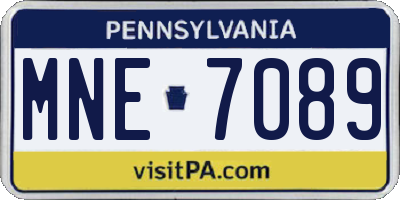 PA license plate MNE7089
