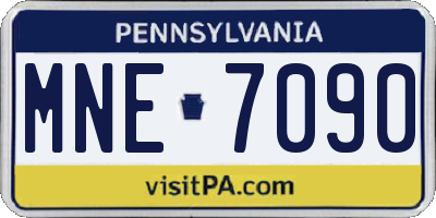 PA license plate MNE7090