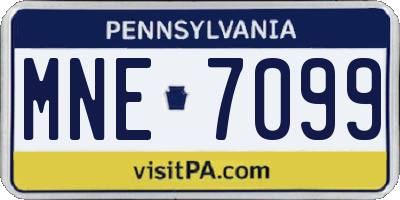 PA license plate MNE7099
