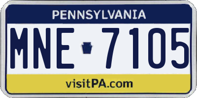 PA license plate MNE7105