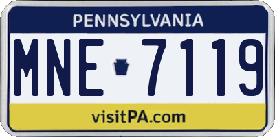 PA license plate MNE7119