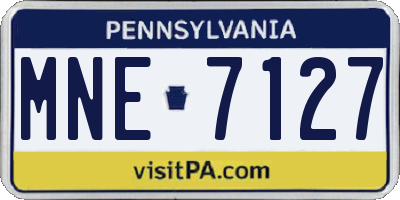 PA license plate MNE7127