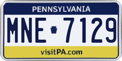 PA license plate MNE7129