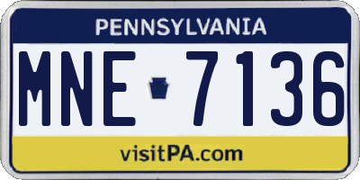 PA license plate MNE7136