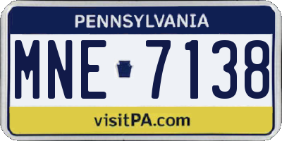 PA license plate MNE7138