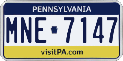 PA license plate MNE7147