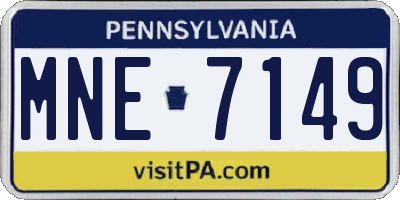 PA license plate MNE7149