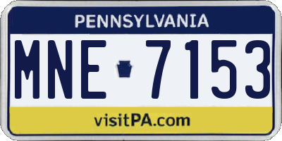 PA license plate MNE7153