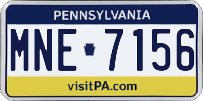 PA license plate MNE7156