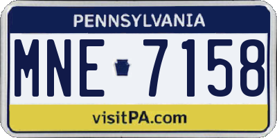 PA license plate MNE7158