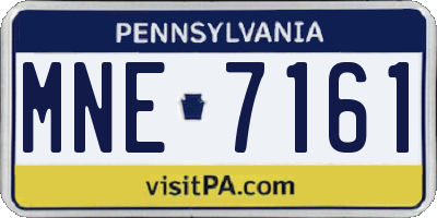 PA license plate MNE7161
