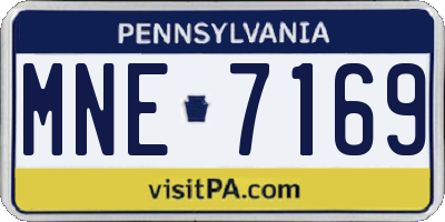 PA license plate MNE7169