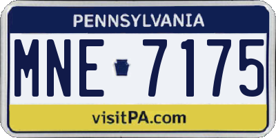PA license plate MNE7175