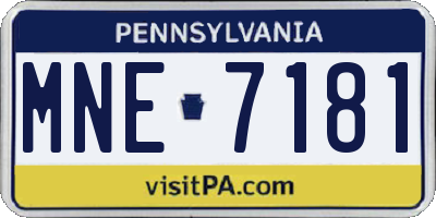 PA license plate MNE7181