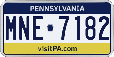 PA license plate MNE7182