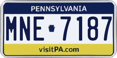 PA license plate MNE7187