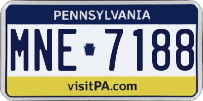 PA license plate MNE7188