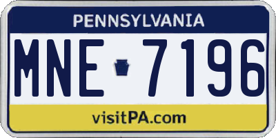PA license plate MNE7196