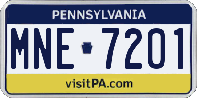 PA license plate MNE7201