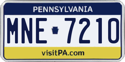 PA license plate MNE7210