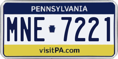 PA license plate MNE7221