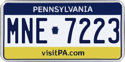 PA license plate MNE7223