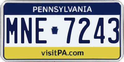 PA license plate MNE7243