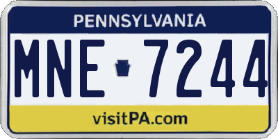 PA license plate MNE7244