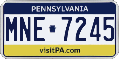 PA license plate MNE7245