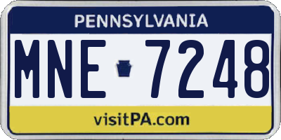 PA license plate MNE7248